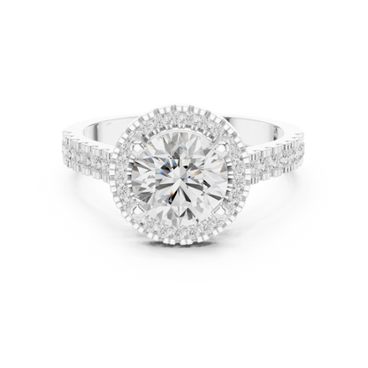Round Halo Lab Grown Diamond Ring
