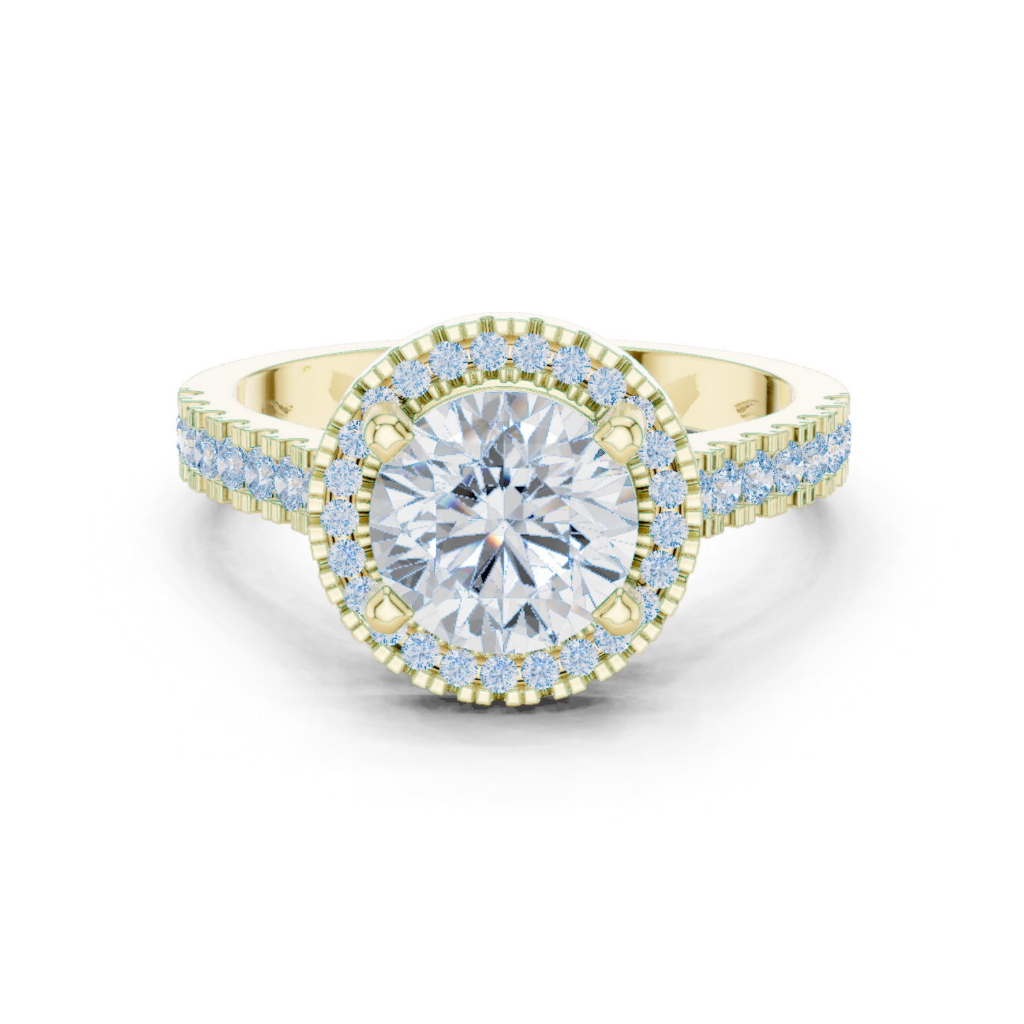 Round Halo Lab Grown Diamond Ring