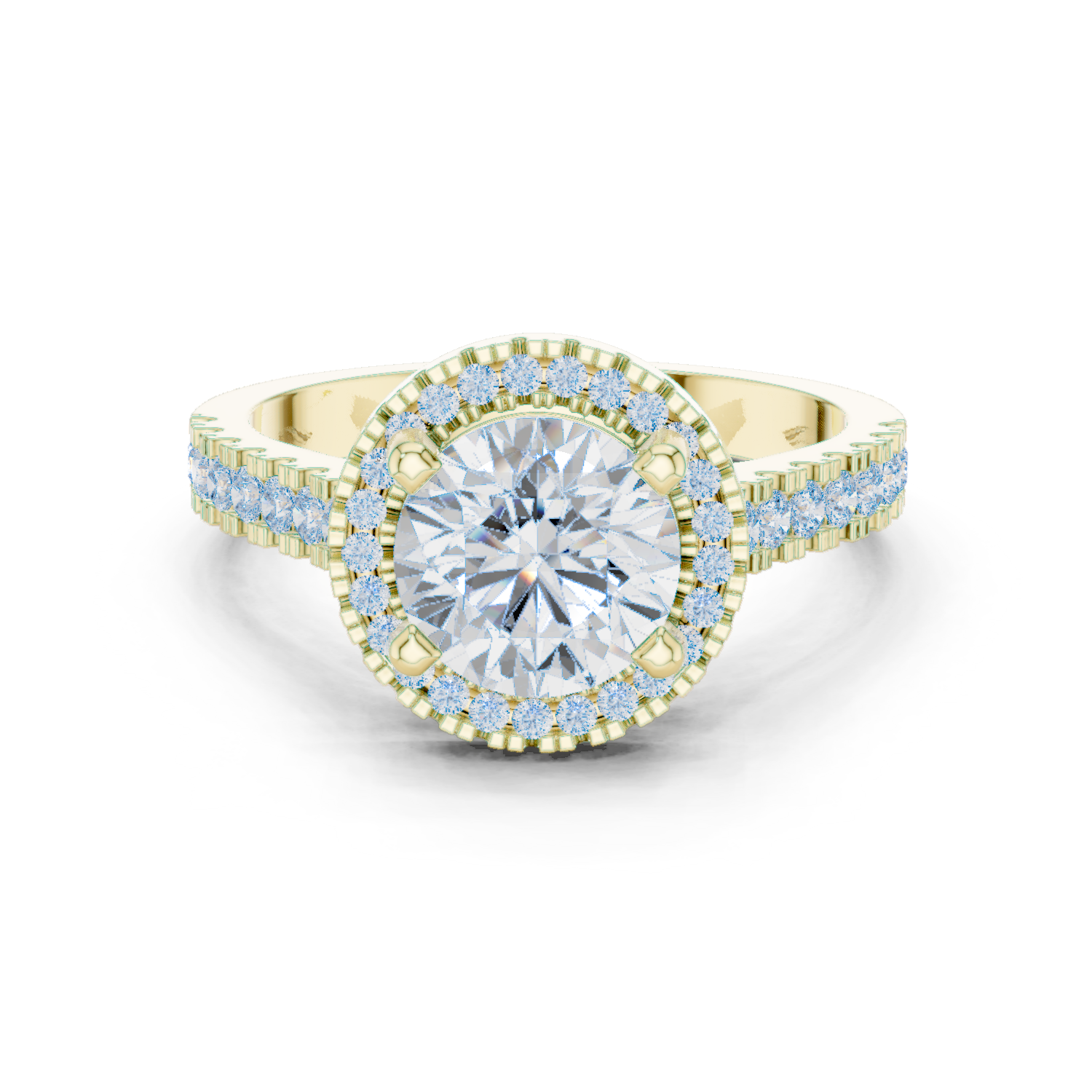 Round Halo Lab Grown Diamond Ring