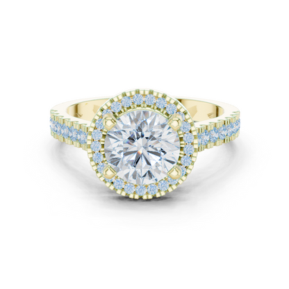 Round Halo Lab Grown Diamond Ring