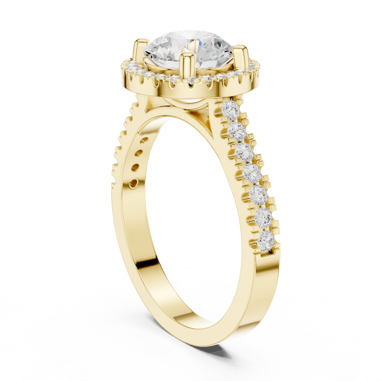 Round Halo Lab Grown Diamond Ring