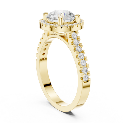 Round Halo Lab Grown Diamond Ring