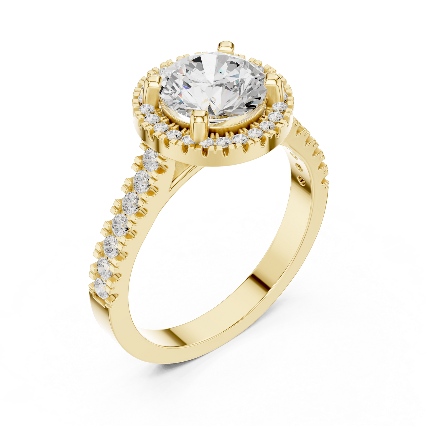 Round Halo Lab Grown Diamond Ring