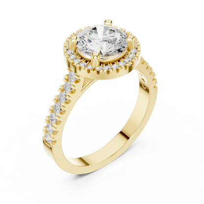 Round Halo Lab Grown Diamond Ring
