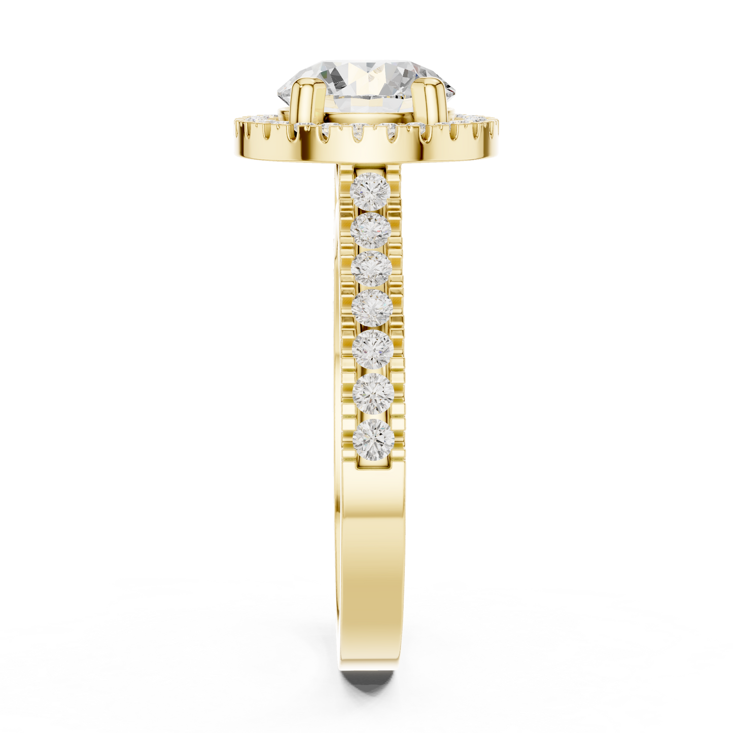 Round Halo Lab Grown Diamond Ring
