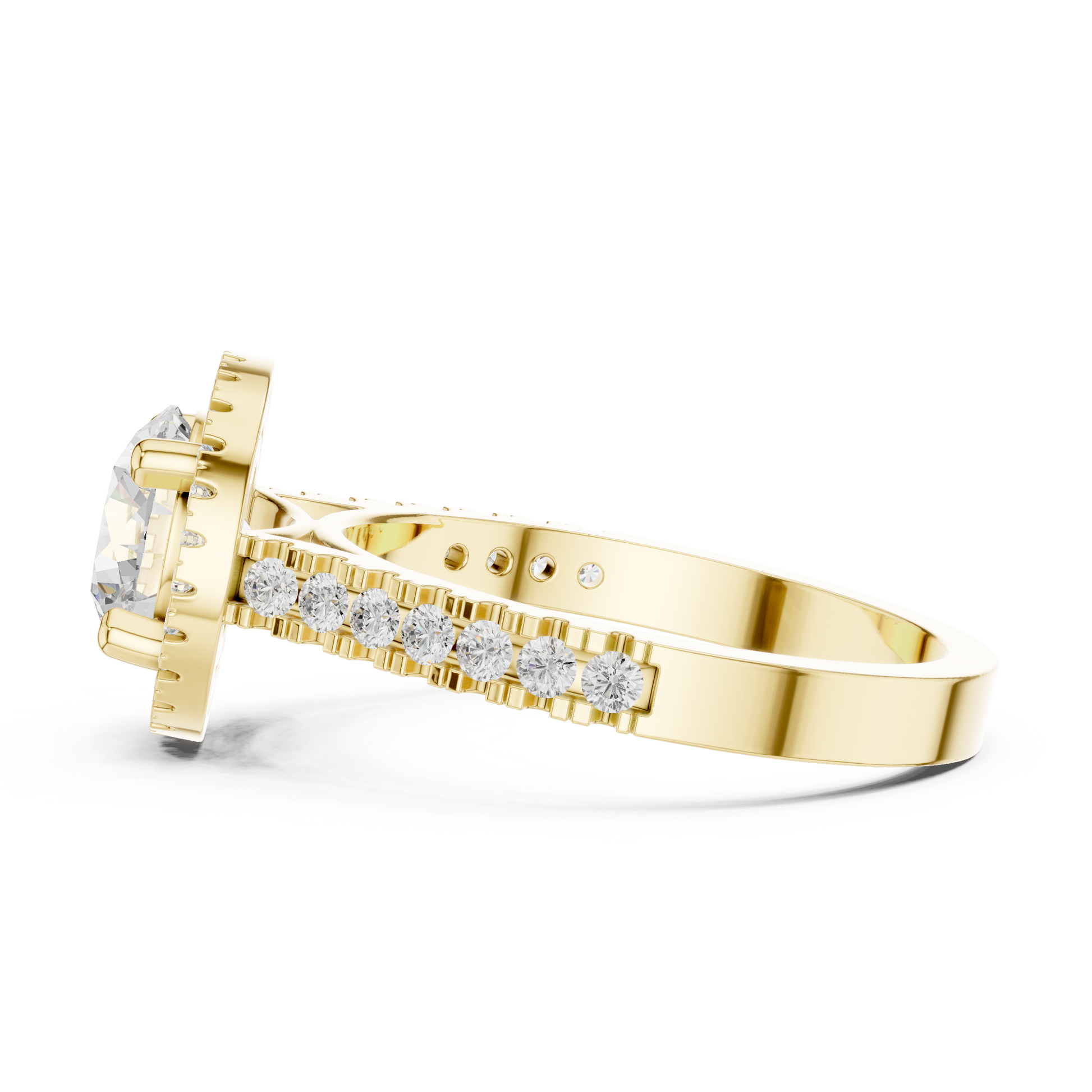 Round Halo Lab Grown Diamond Ring
