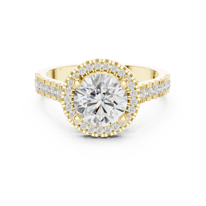 Round Halo Lab Grown Diamond Ring