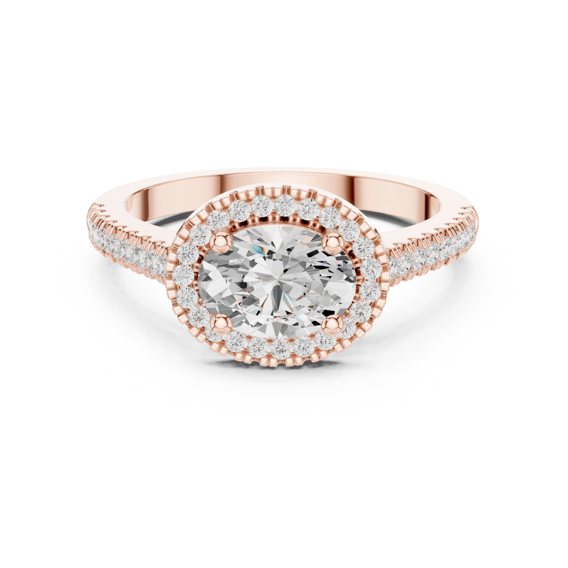 Mixed Shape Lab Grown Diamond Halo Ring