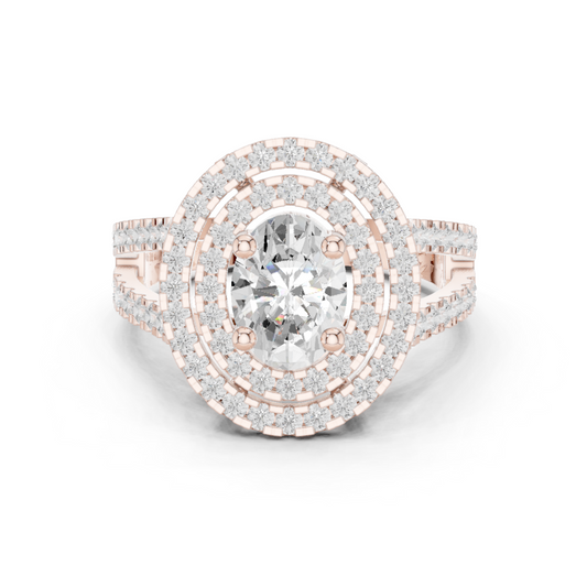 Mixed Shape Lab Grown Diamond Halo Ring