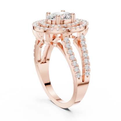 Mixed Shape Lab Grown Diamond Halo Ring