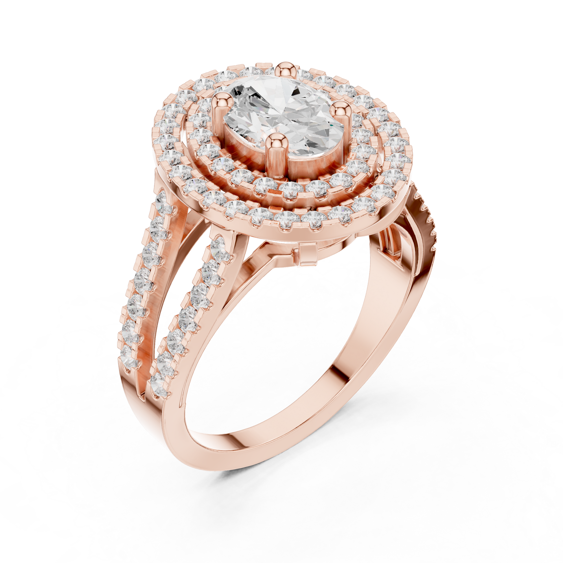Mixed Shape Lab Grown Diamond Halo Ring