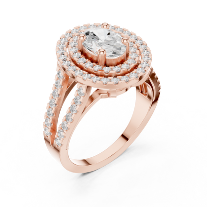 Mixed Shape Lab Grown Diamond Halo Ring