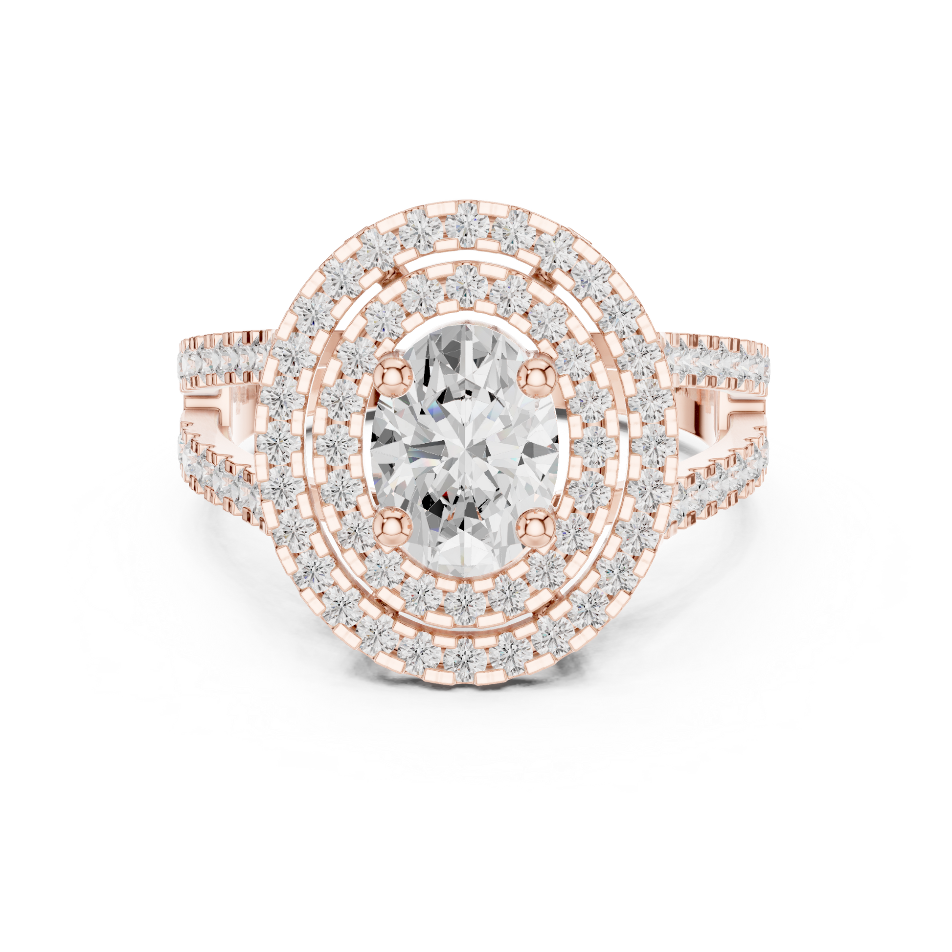 Mixed Shape Lab Grown Diamond Halo Ring