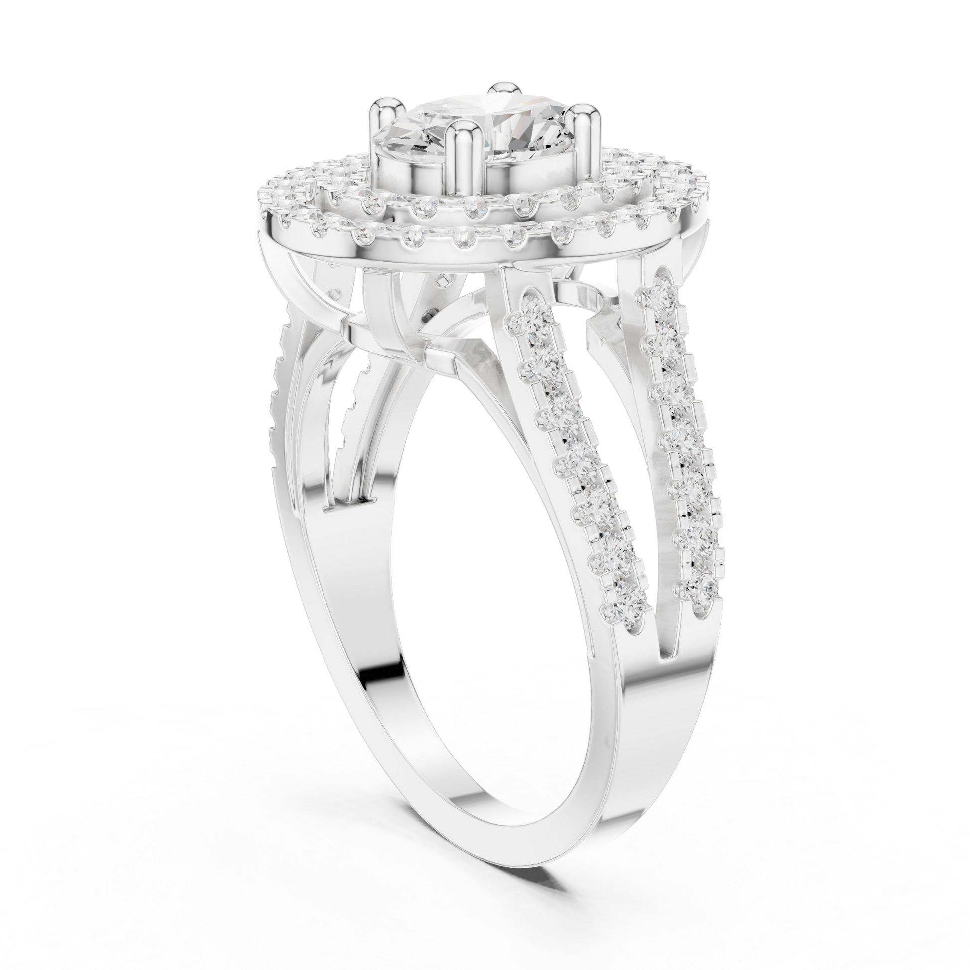 Mixed Shape Lab Grown Diamond Halo Ring