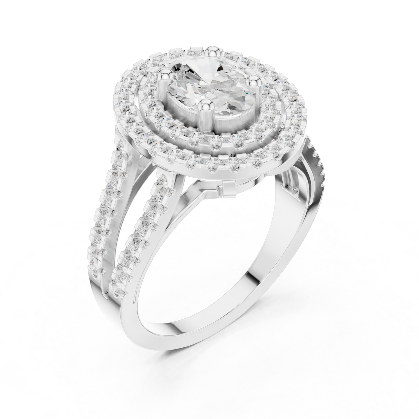 Mixed Shape Lab Grown Diamond Halo Ring