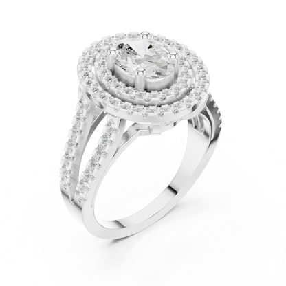Mixed Shape Lab Grown Diamond Halo Ring