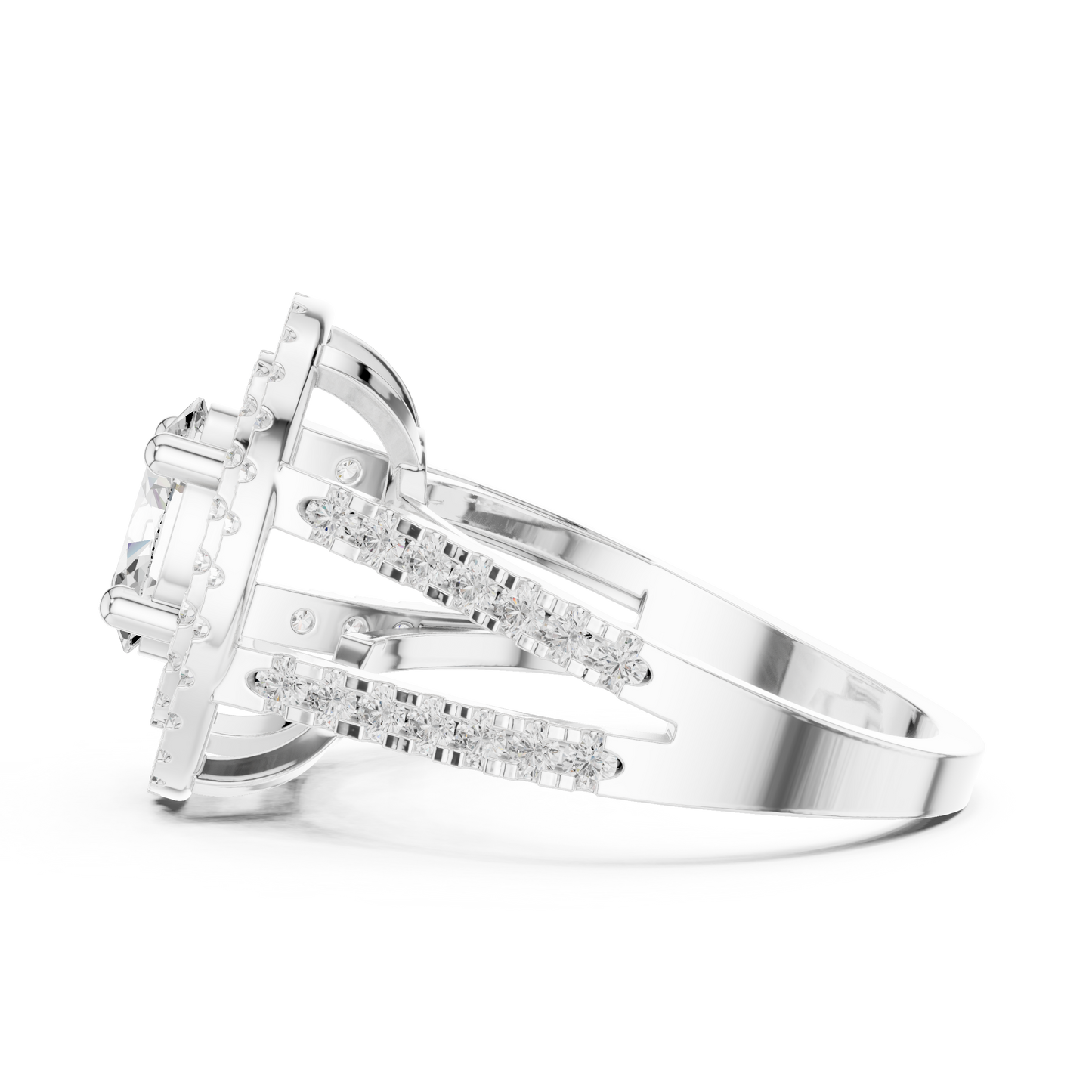 Mixed Shape Lab Grown Diamond Halo Ring