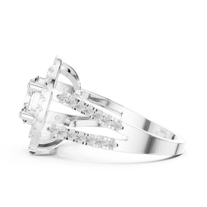 Mixed Shape Lab Grown Diamond Halo Ring