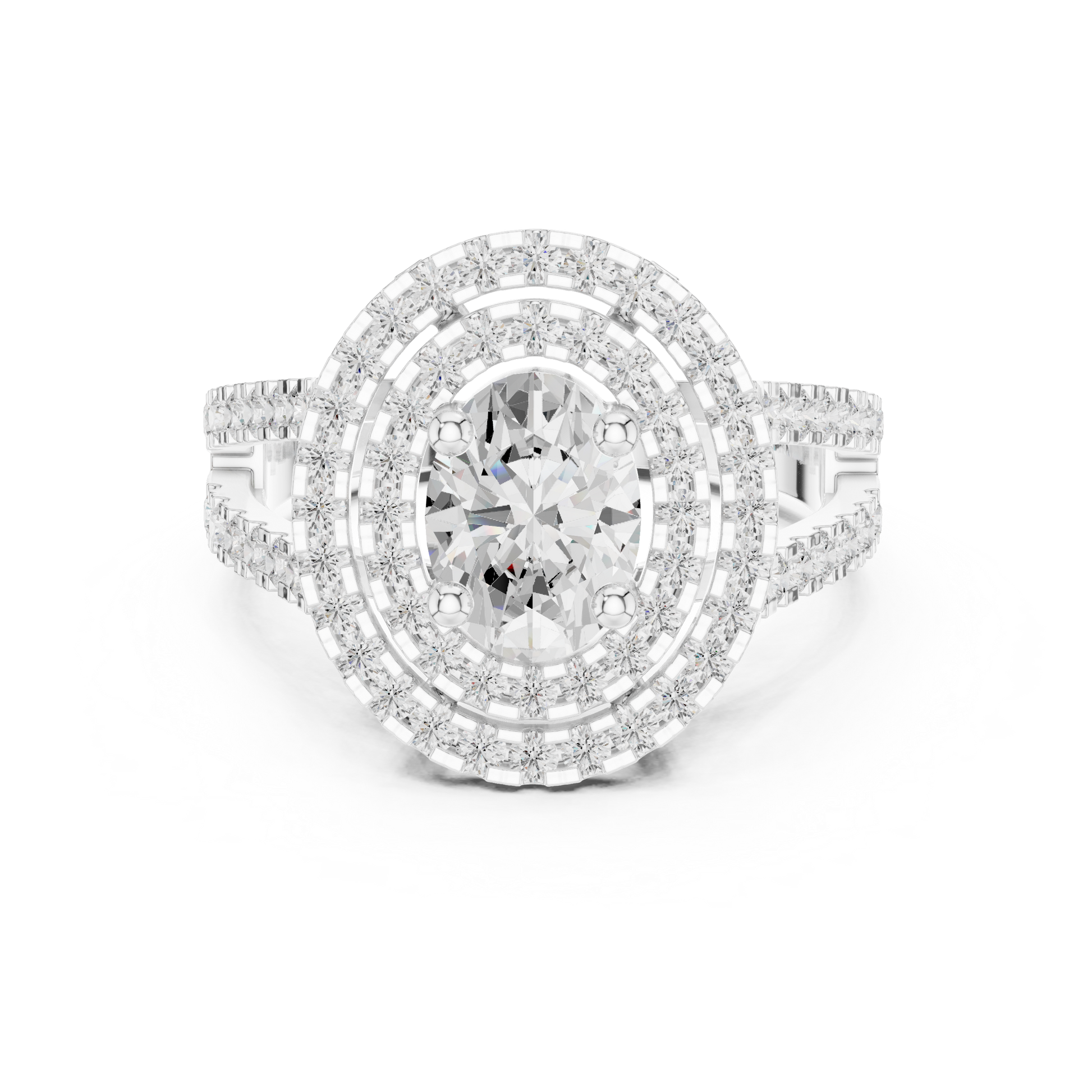Mixed Shape Lab Grown Diamond Halo Ring