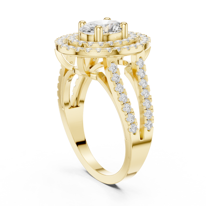 Mixed Shape Lab Grown Diamond Halo Ring