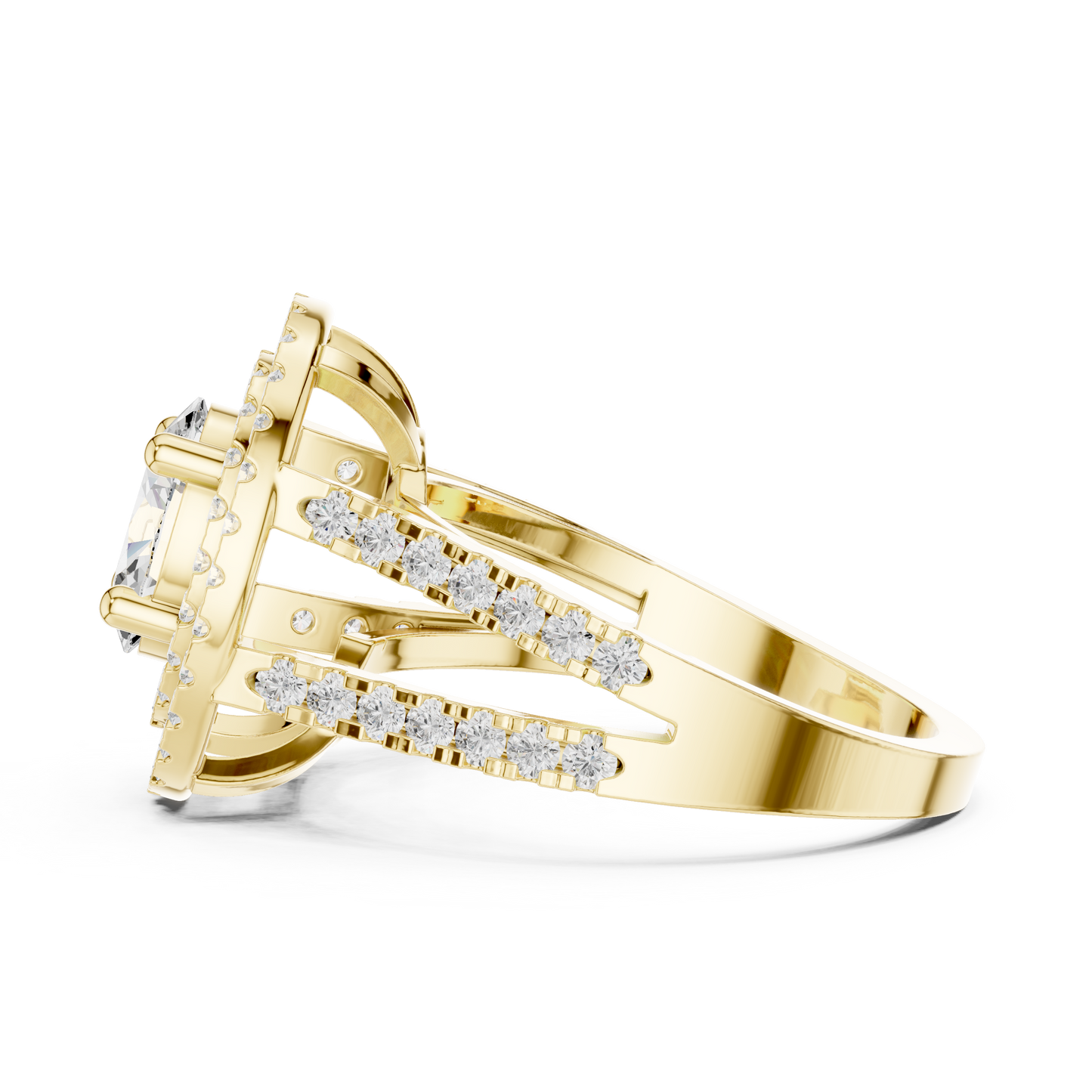 Mixed Shape Lab Grown Diamond Halo Ring