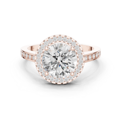 Round Halo Lab Grown Diamond Ring