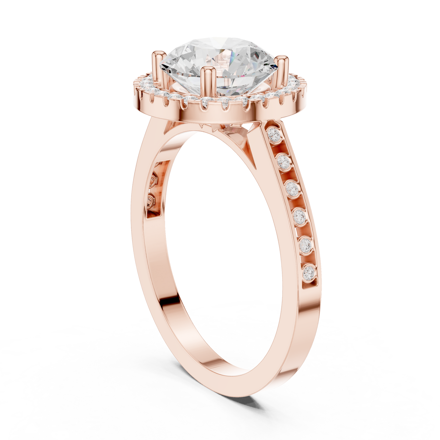 Round Halo Lab Grown Diamond Ring