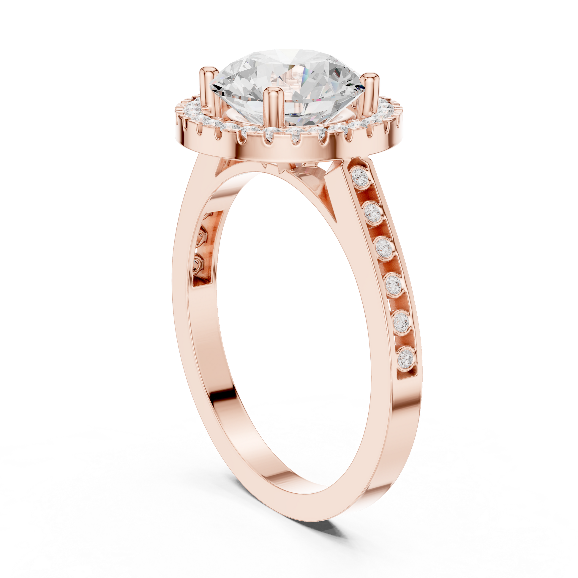 Round Halo Lab Grown Diamond Ring