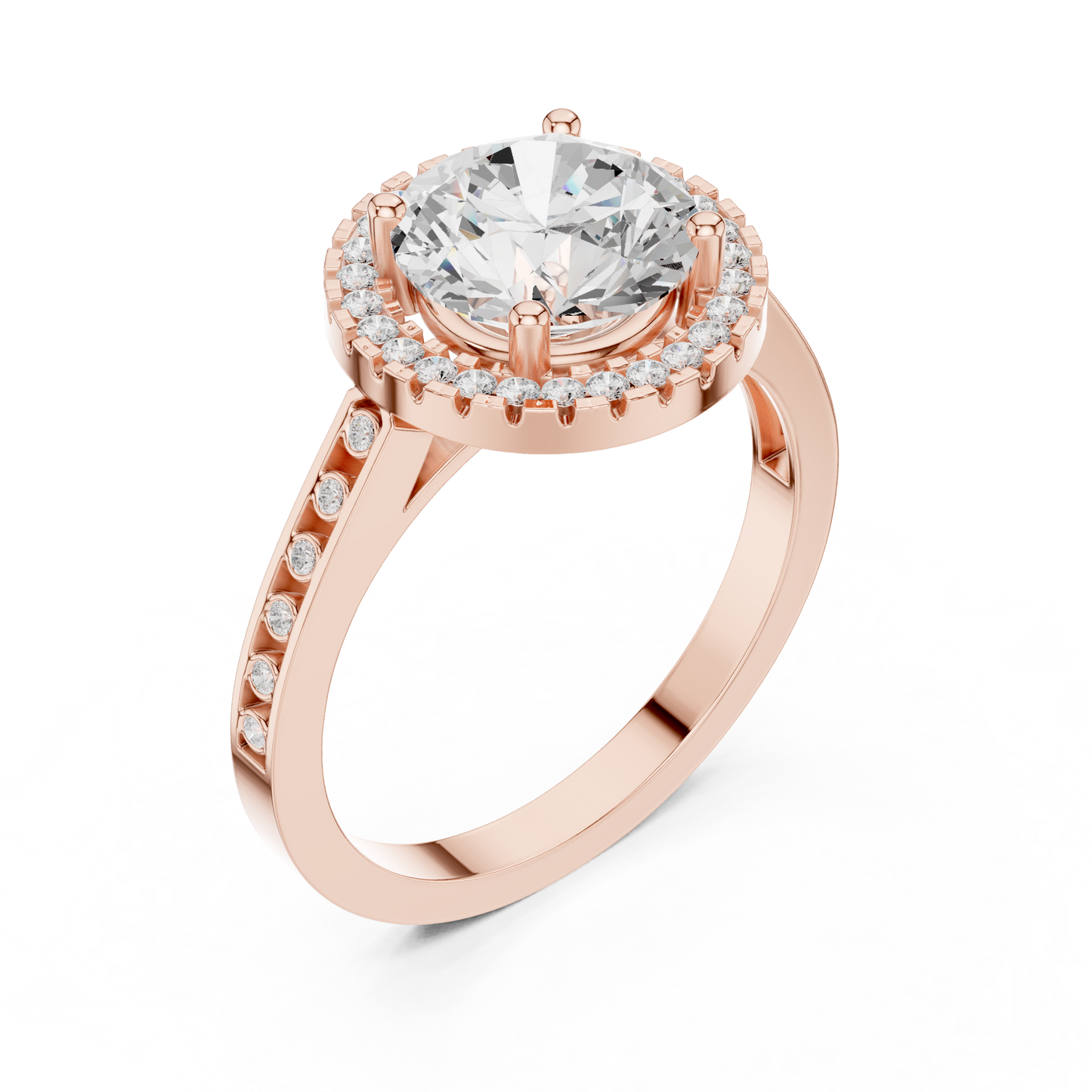 Round Halo Lab Grown Diamond Ring