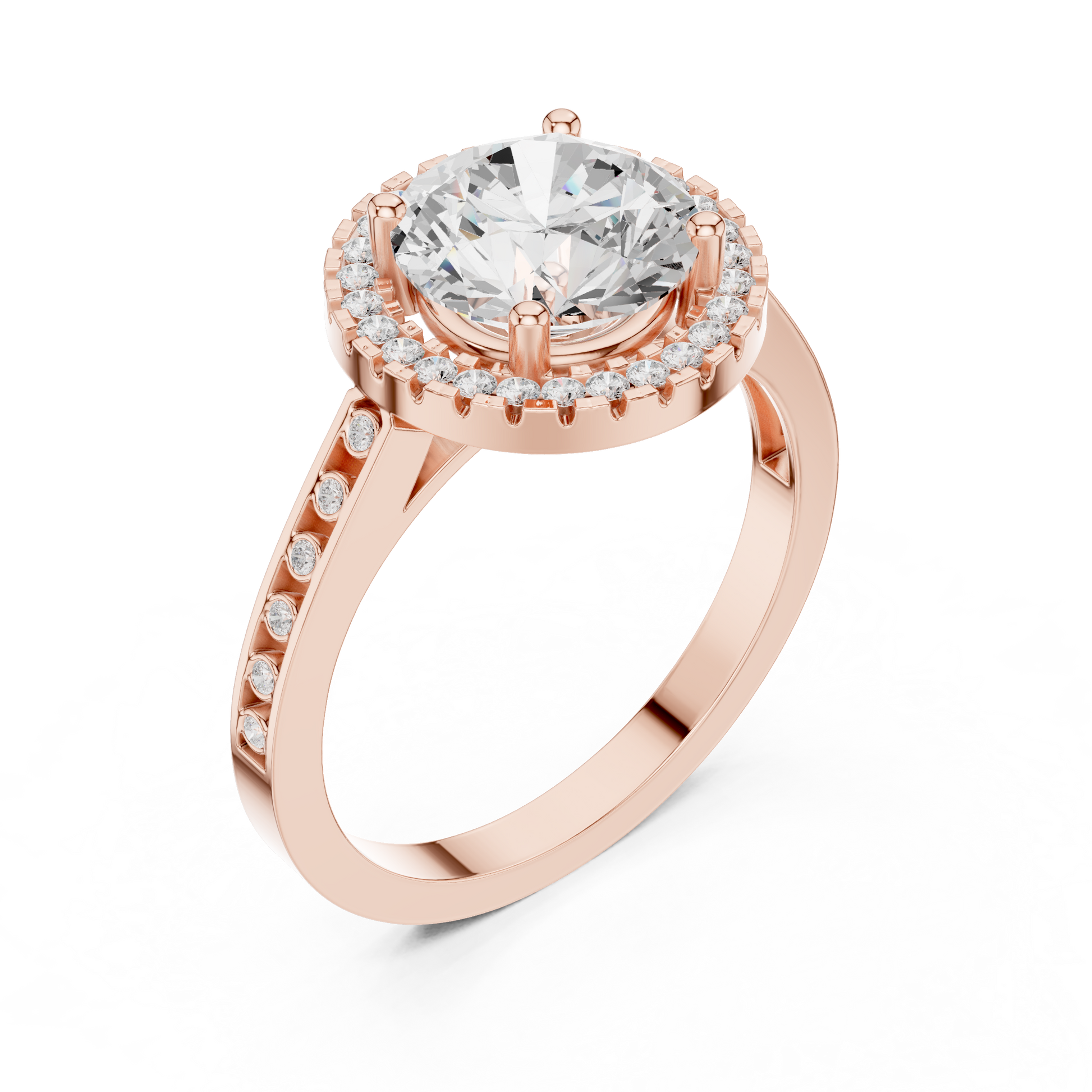 Round Halo Lab Grown Diamond Ring
