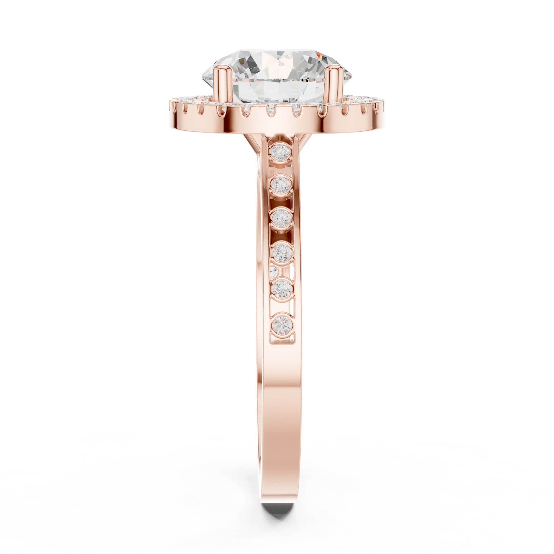 Round Halo Lab Grown Diamond Ring