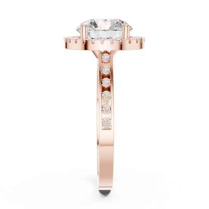 Round Halo Lab Grown Diamond Ring