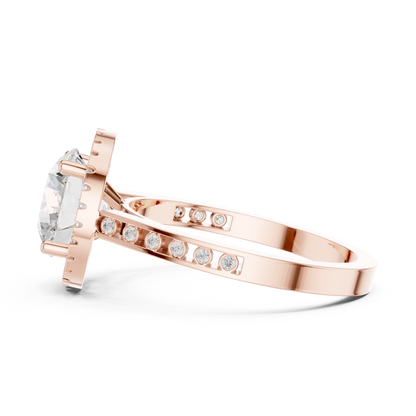 Round Halo Lab Grown Diamond Ring