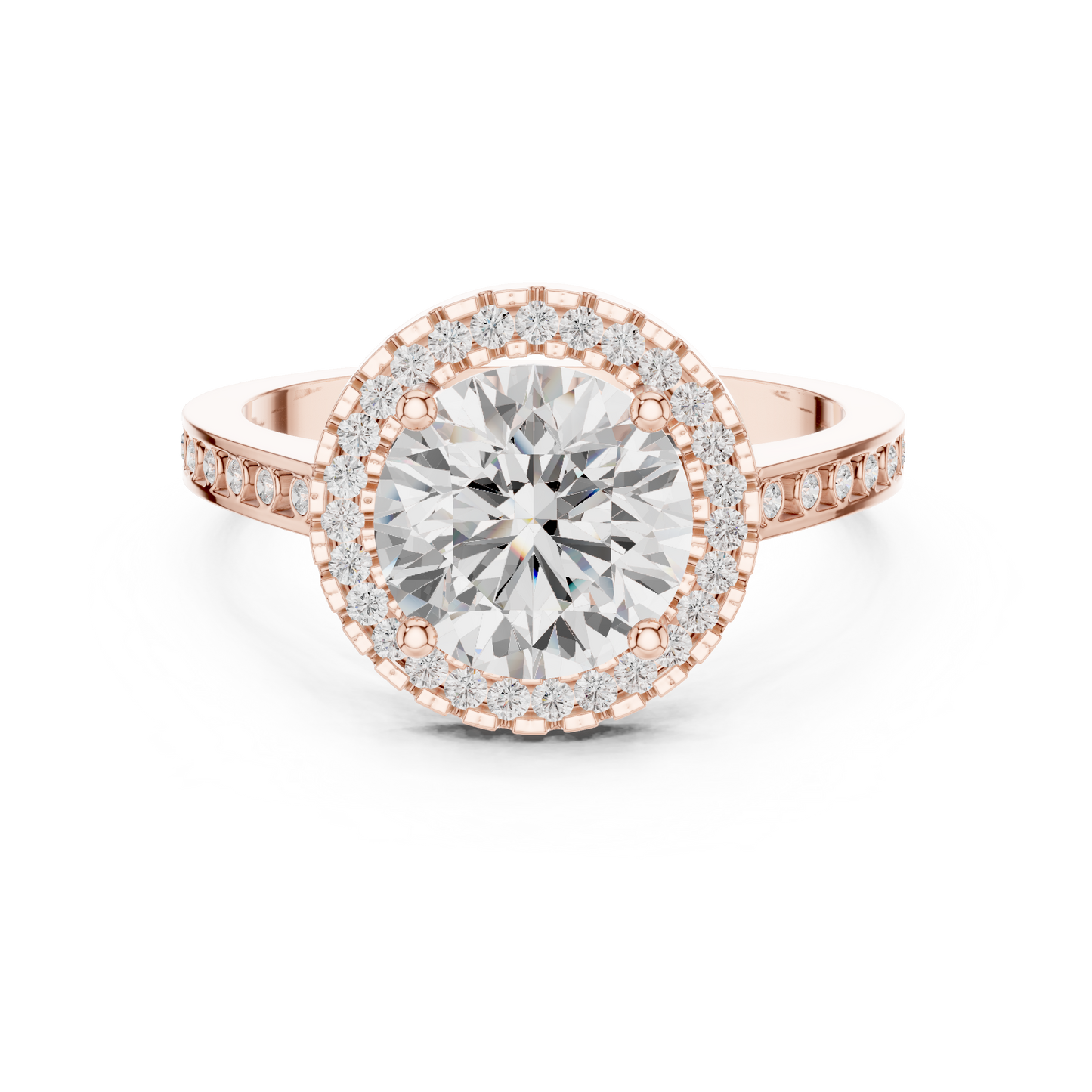 Round Halo Lab Grown Diamond Ring