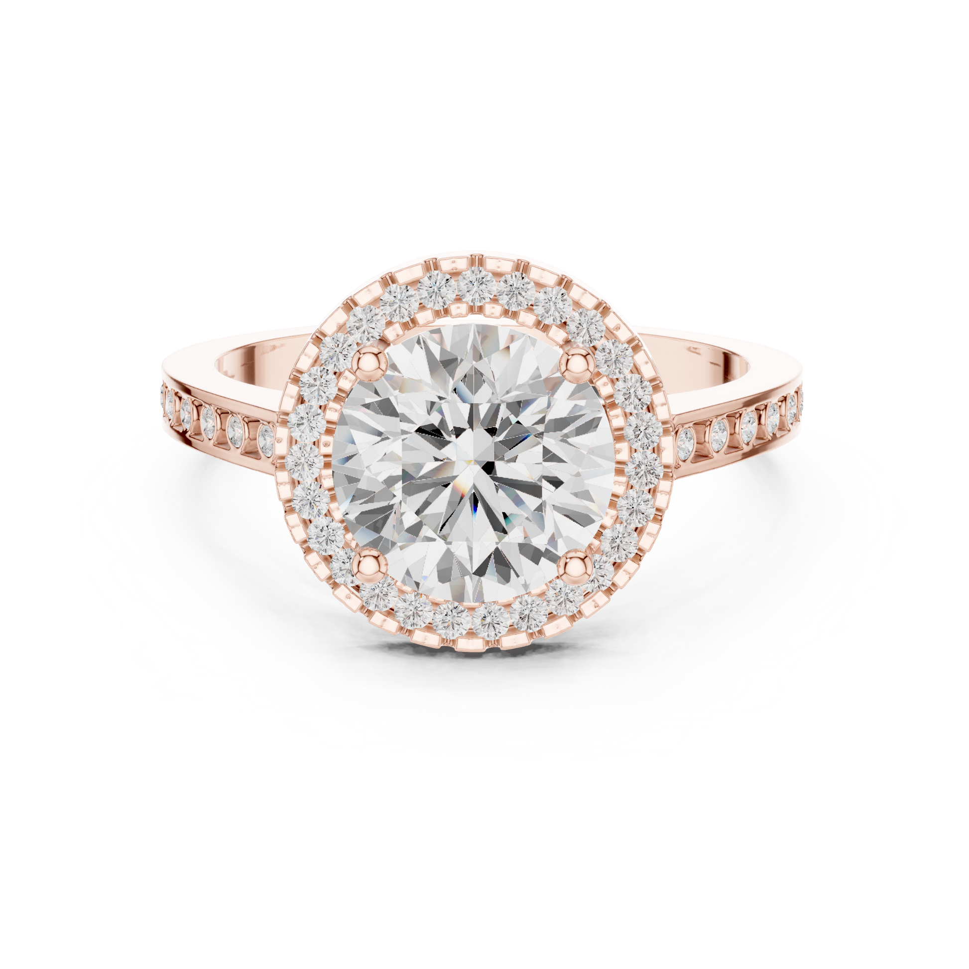 Round Halo Lab Grown Diamond Ring