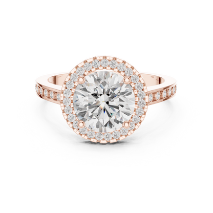 Round Halo Lab Grown Diamond Ring