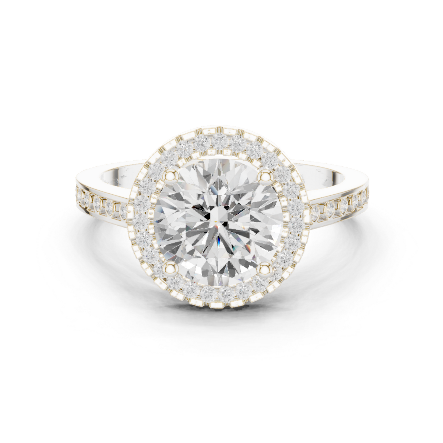 Round Halo Lab Grown Diamond Ring