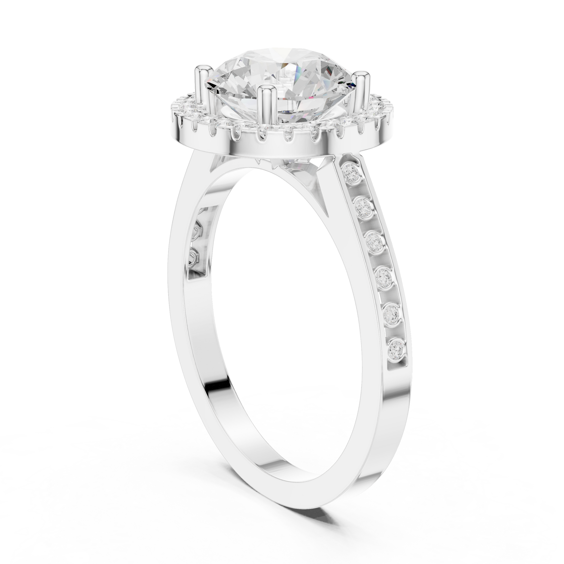 Round Halo Lab Grown Diamond Ring