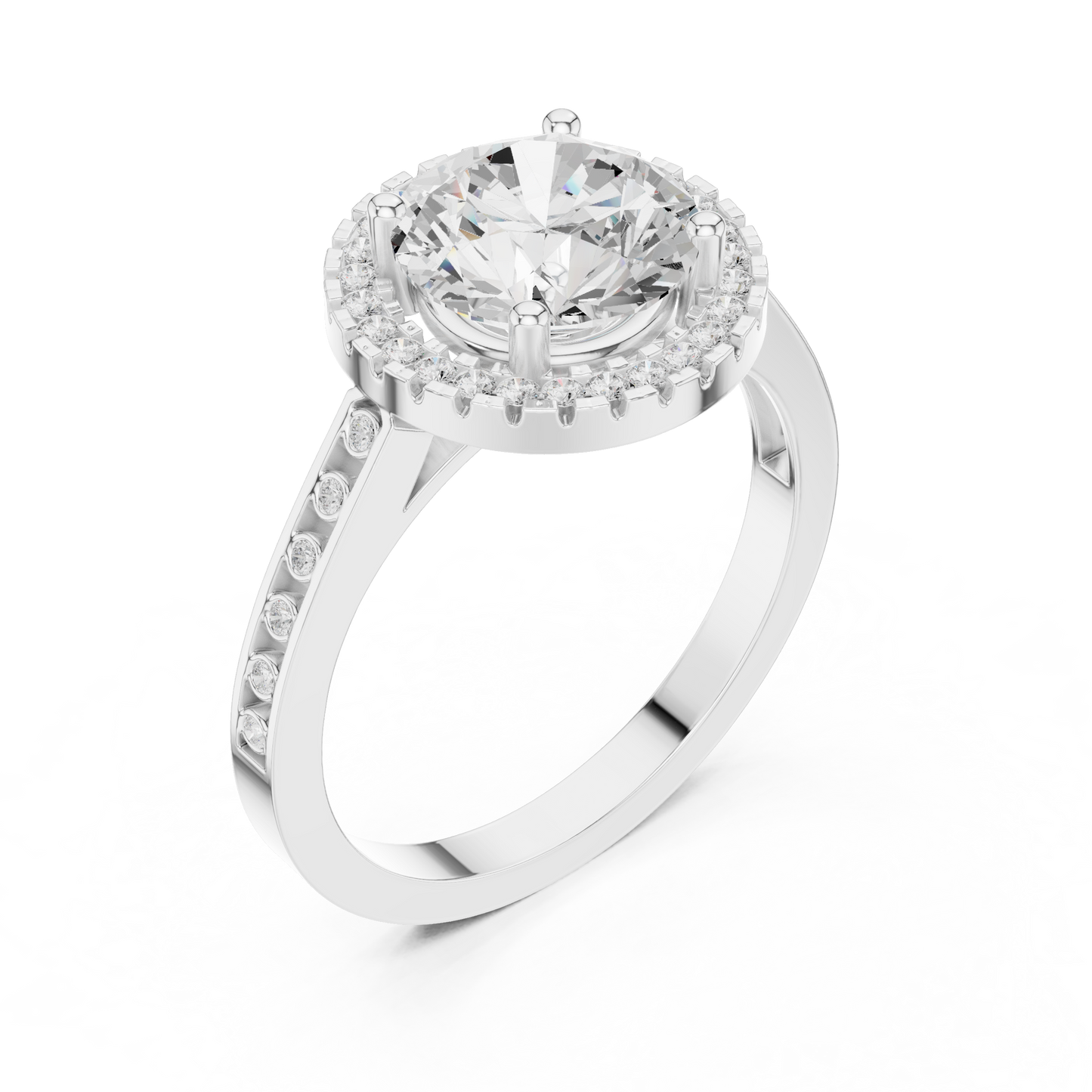 Round Halo Lab Grown Diamond Ring