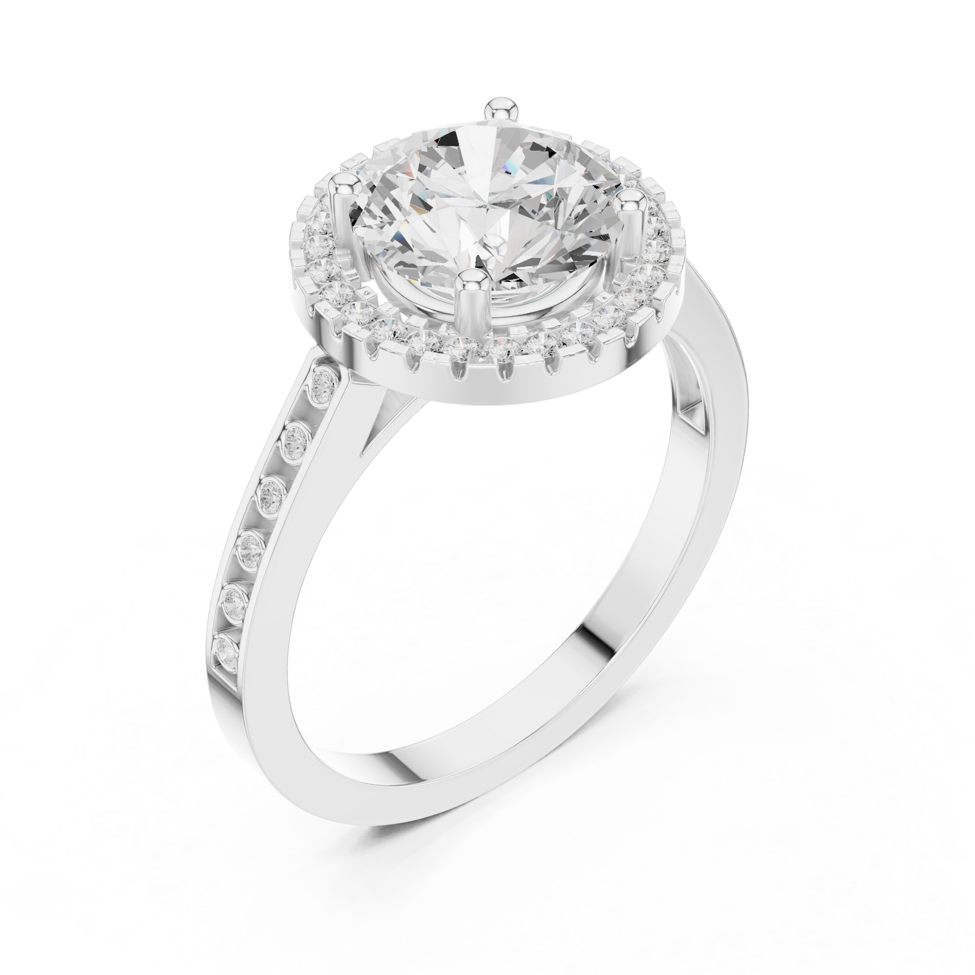 Round Halo Lab Grown Diamond Ring