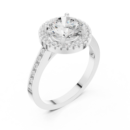 Round Halo Lab Grown Diamond Ring