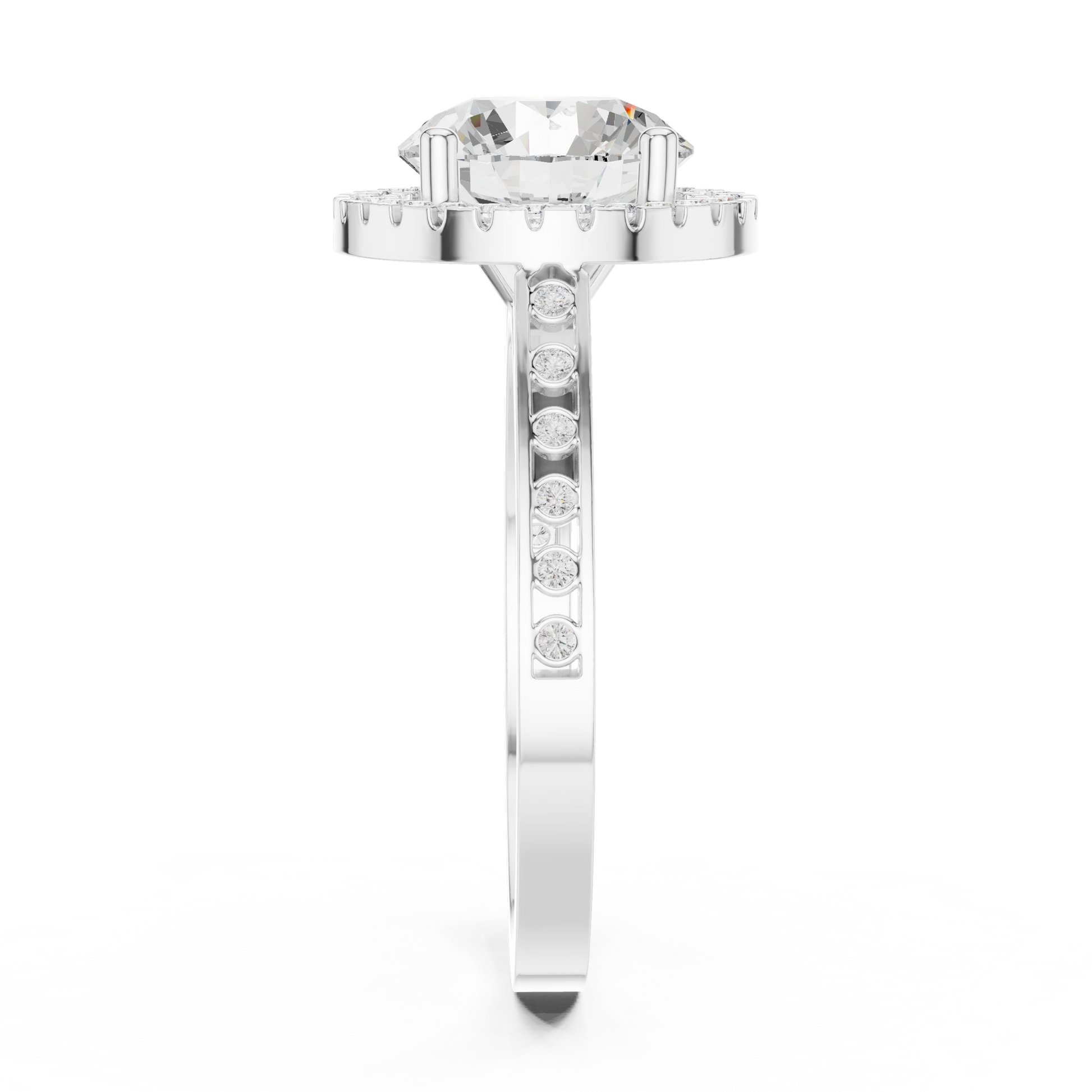 Round Halo Lab Grown Diamond Ring