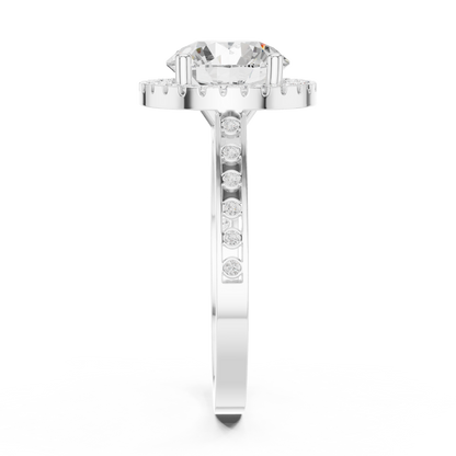 Round Halo Lab Grown Diamond Ring
