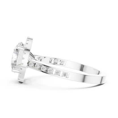 Round Halo Lab Grown Diamond Ring