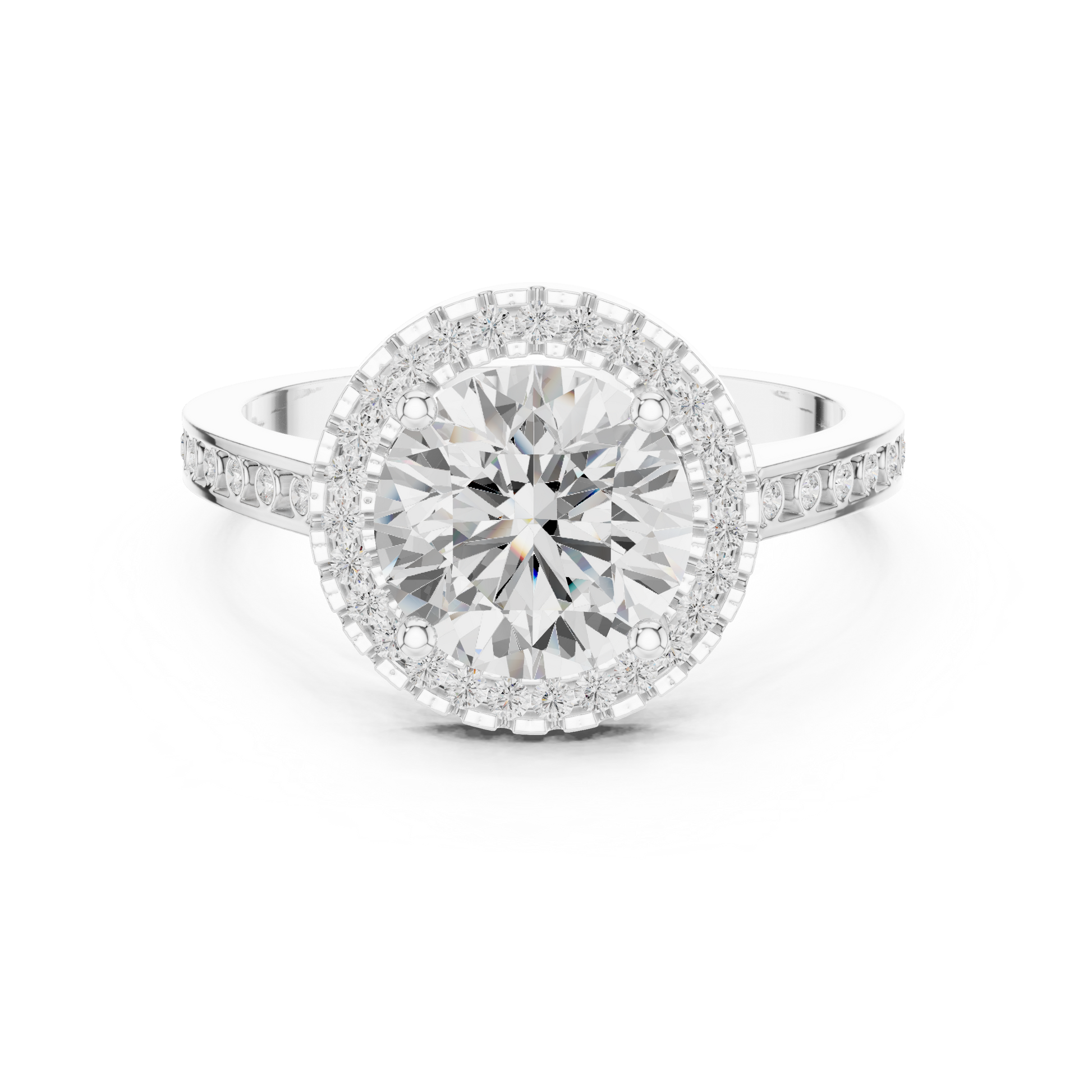 Round Halo Lab Grown Diamond Ring