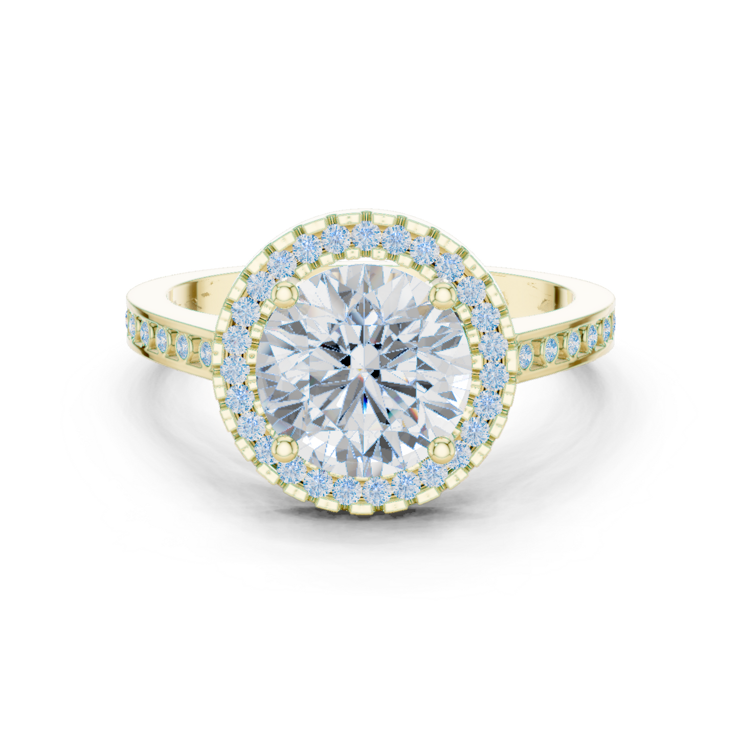 Round Halo Lab Grown Diamond Ring
