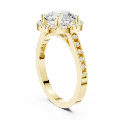 Round Halo Lab Grown Diamond Ring