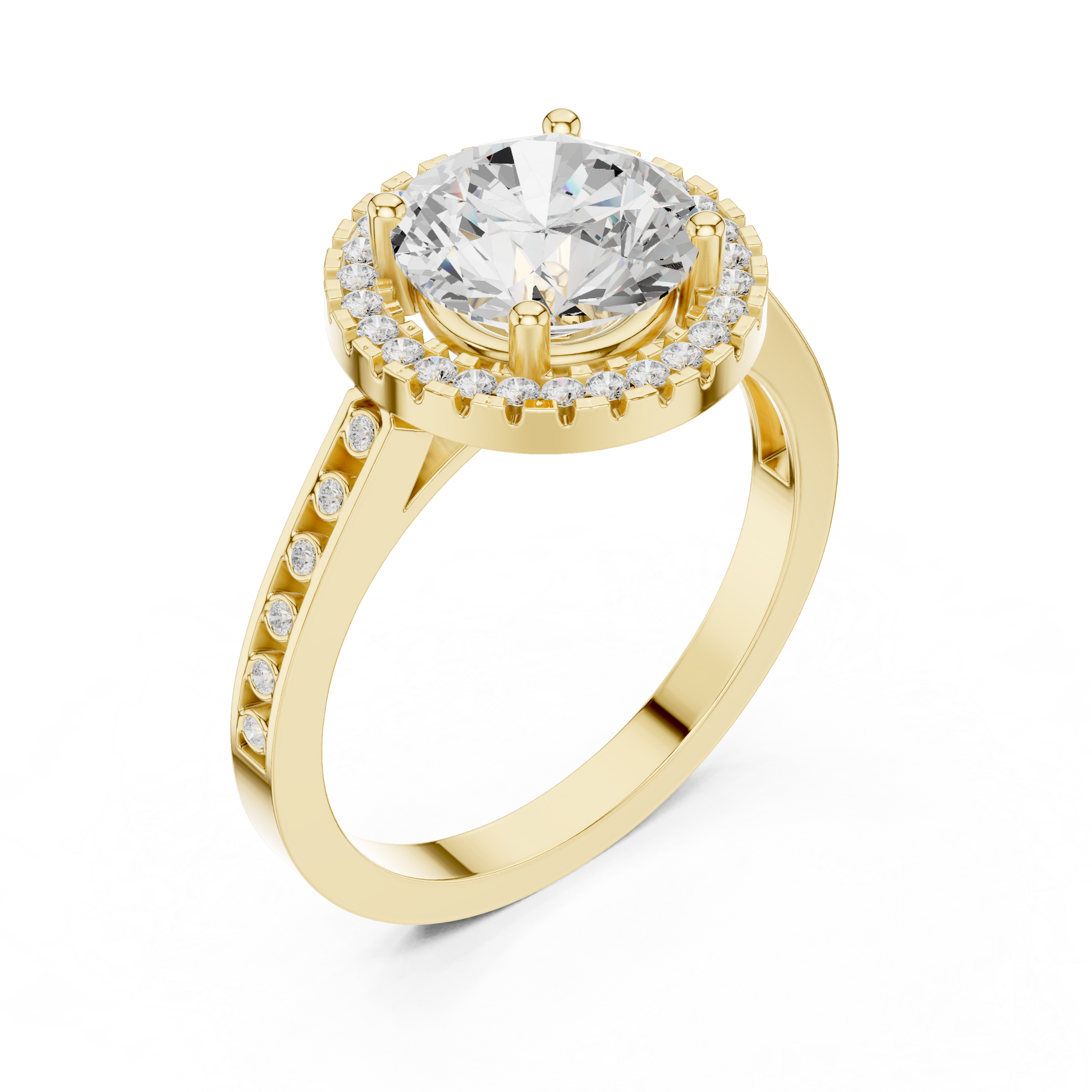 Round Halo Lab Grown Diamond Ring