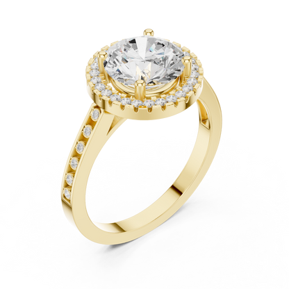 Round Halo Lab Grown Diamond Ring
