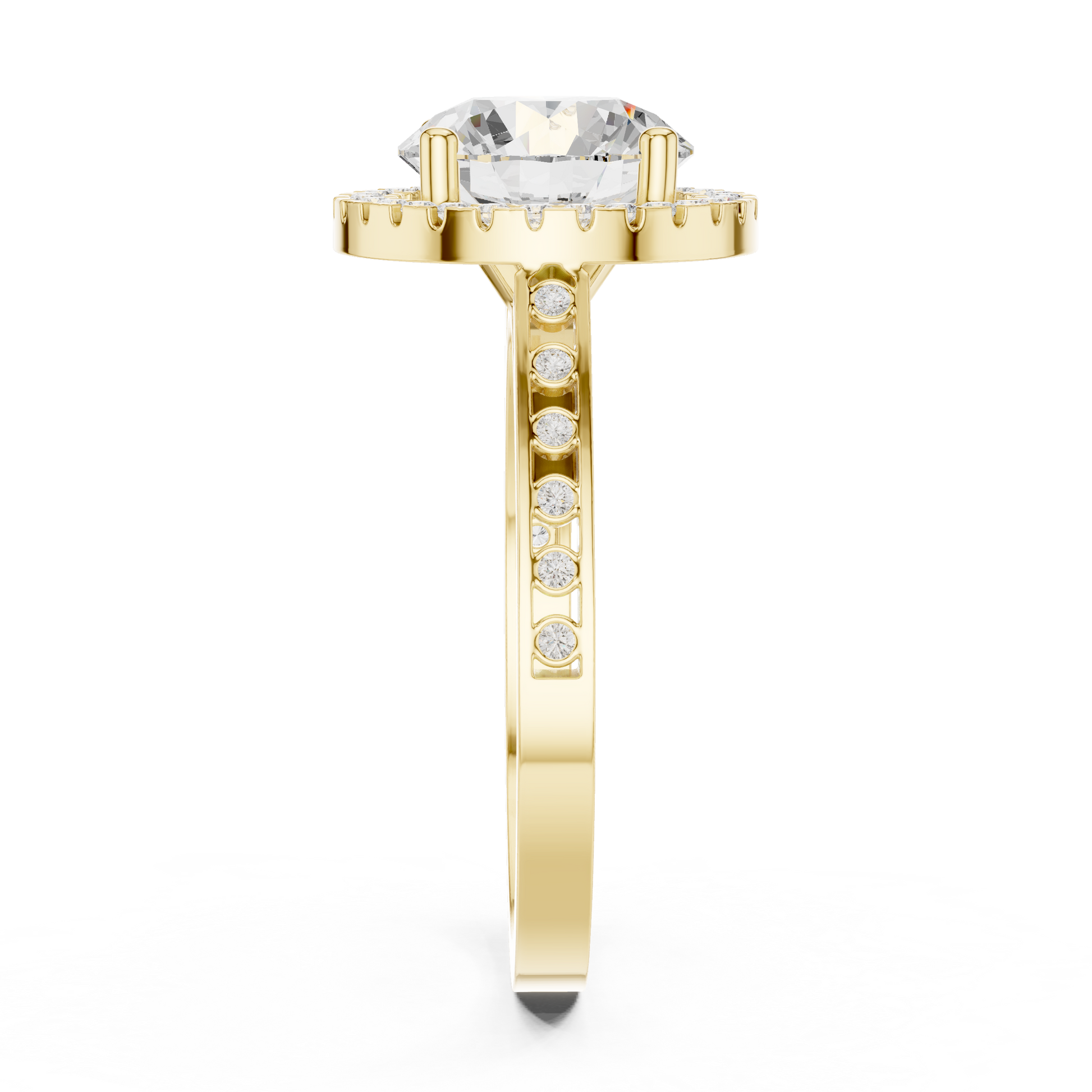 Round Halo Lab Grown Diamond Ring